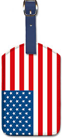 USA Flag - Leatherette Luggage Tags