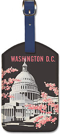 Washington DC Capitol Building - Leatherette Luggage Tags