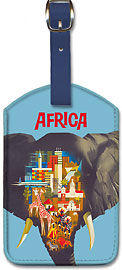 Africa Elephant - Leatherette Luggage Tags