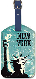 New York - Statue of Liberty - Leatherette Luggage Tags