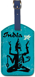 India - Four Arm Bodhisattva Holding Lotus Flower - Leatherette Luggage Tags