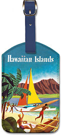 Hawaiian Islands - Hawaiian Leatherette Luggage Tags