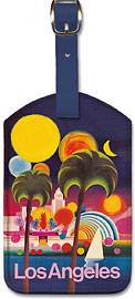 Los Angeles California - Leatherette Luggage Tags