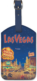 Las Vegas - Nevada - Leatherette Luggage Tags