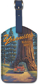 Mariposa Grove - Yosemite National Park - Wawona Tunnel Redwood Tree - Leatherette Luggage Tags