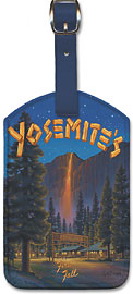 Yosemite's Fire Fall - Camp Curry - Glacier Point, Yosemite National Park - Leatherette Luggage Tags