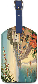 Visit Lahaina - Maui Hawaii - Hawaiian Leatherette Luggage Tags