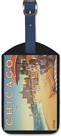 Chicago, Illinois - Lake Michigan - Chicago and Southern Air Lines (C&S) - Edgewater Beach Hotel - Leatherette Luggage Tags