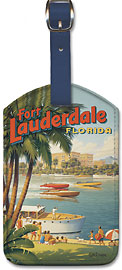 Fort Lauderdale, Florida - A Tropical Wonderland - Boat Racers - Yachting Capital of the World - Leatherette Luggage Tags