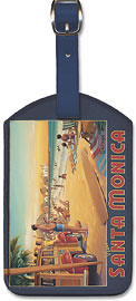 Visit Santa Monica - California - Santa Monica Pier - Leatherette Luggage Tags