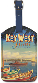 Key West - Florida - Leatherette Luggage Tags