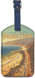 See the Sunny Scenic Pacific Coast - California - Pacific Electric (Red Car) - Worlds Greatest Electric Rail System - Leatherette Luggage Tags