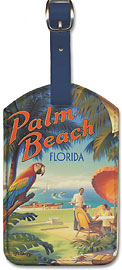 Palm Beach, Florida - Leatherette Luggage Tags