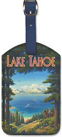 Lake Tahoe, California - Sierra Nevada Mountains - Riding, Boating, Swimming, Fishing, Hiking, Golf - Leatherette Luggage Tags