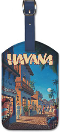 Havana, Cuba - Leatherette Luggage Tags