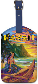 Hawaii - Exotic Haena - Hawaiian Leatherette Luggage Tags