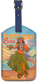 Hawaiian Luau - Hawaiian Leatherette Luggage Tags