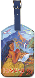 Touring Hawaii - Hawaiian Leatherette Luggage Tags