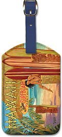 Kona Surfboards - Hawaiian Leatherette Luggage Tags