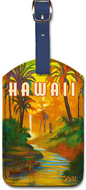 Hawaii - Hawaiian Leatherette Luggage Tags
