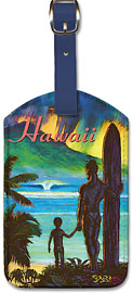 Ancient Hawaii - Hawaiian Leatherette Luggage Tags