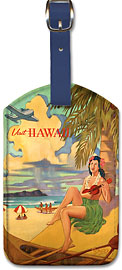 Visit Hawaii - Hawaiian Leatherette Luggage Tags