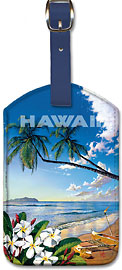 Hawaii - Distant Shores - Hawaiian Leatherette Luggage Tags