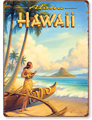 Aloha Hawaii - Hawaiian Vintage Metal Signs