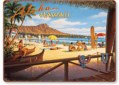 Aloha Hawaii - Hawaiian Vintage Metal Signs