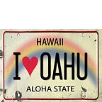 I Love Oahu - Hawaii Magnet