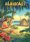 Hawaii - Hula Dancer with Ukulele - Hawaii Magnet