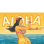 Aloha (Hula Girl) - Hawaii Magnet