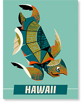 Pacific Islands Turtle - Hawaiian 'Alohi Magnet - Glitter Embellished