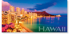 Waikiki Pink - Hawaii Panoramic Magnet