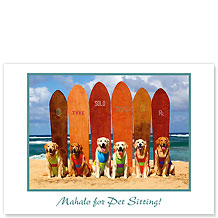 Waikiki Beach Dogs - Pet Sitting Greeting Card