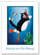 Snorkel Kitty - Pet Sitting Greeting Card