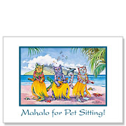 Meow Hula Halau - Pet Sitting Greeting Card