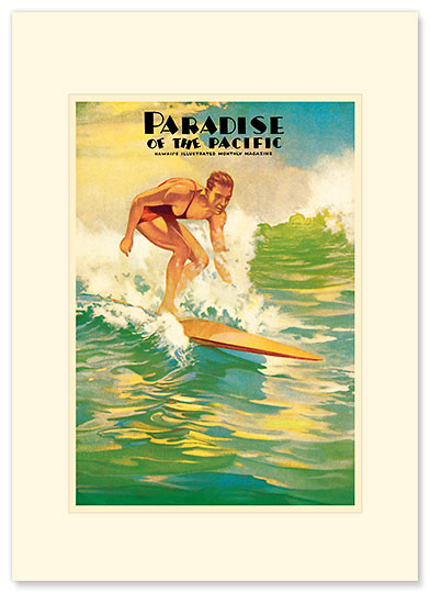 Paradise of the Pacific / Surfer - Personalized Vintage Collectible Greeting Card