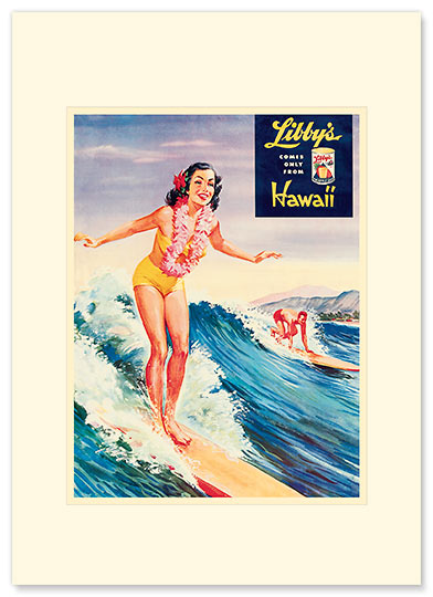 Libby's Surfer girl - Personalized Vintage Collectible Greeting Card