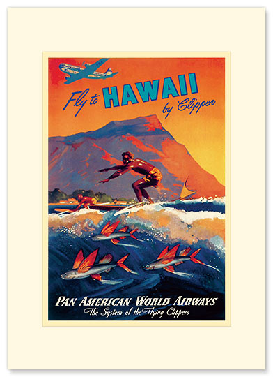 Fly To Hawaii - Personalized Vintage Collectible Greeting Card