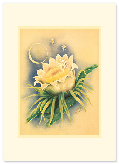 Night Blooming Cereus - Personalized Vintage Collectible Greeting Card