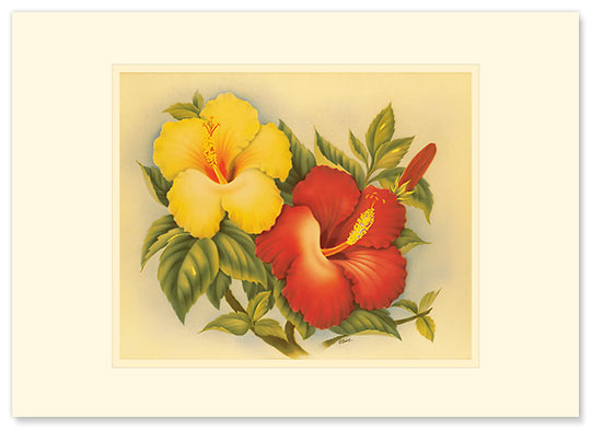 Hawaiian Hibiscus - Personalized Vintage Collectible Greeting Card