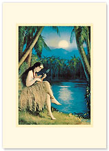 Hula Moon - Personalized Vintage Collectible Greeting Card
