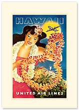 United Air Lines Lei - Personalized Vintage Collectible Greeting Card