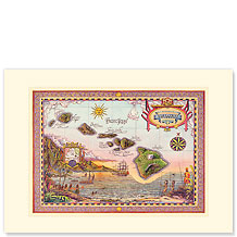 Map of Old Hawaii - Personalized Vintage Collectible Greeting Card