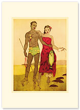 Fisherman, Hawaii - Personalized Vintage Collectible Greeting Card