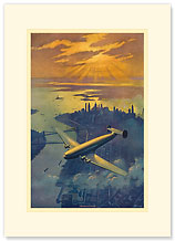 Dawn of a New Age - New York - Premium Vintage Collectible Blank Greeting Card