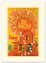 Los Angeles Sun - Premium Vintage Collectible Blank Greeting Card