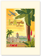 Los Angeles - Palm - Premium Vintage Collectible Blank Greeting Card