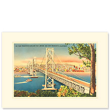 San Francisco Oakland Bay Bridge - Premium Vintage Collectible Blank Greeting Card